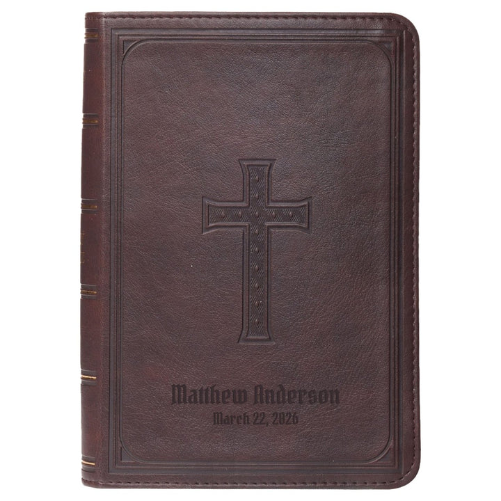 KJV Dark Brown Compact Size Holy Bible Large Print - Shepherds Shelf