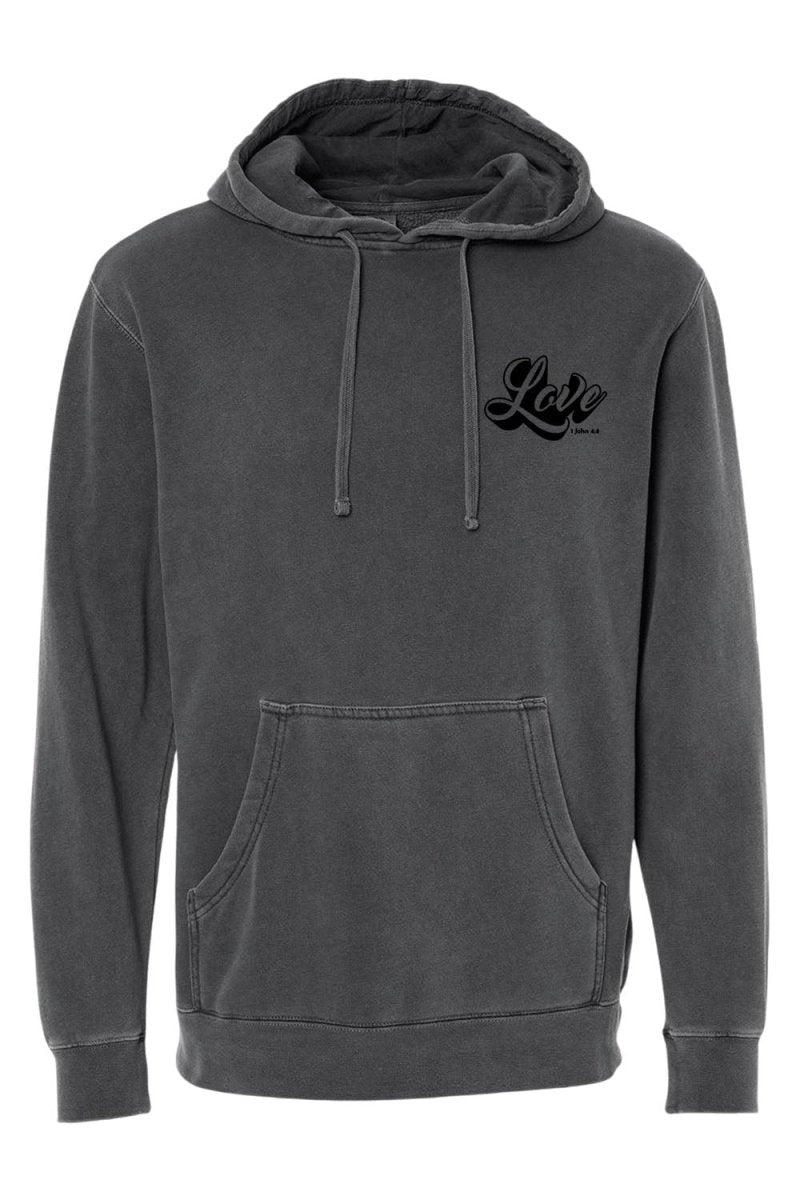 LOVE Unisex Pigment - Dyed Hoodie Sweatshirt - Shepherds Shelf