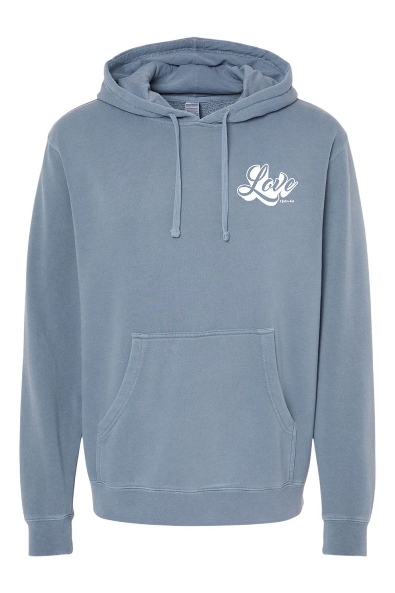 LOVE Unisex Pigment - Dyed Hoodie Sweatshirt - Shepherds Shelf