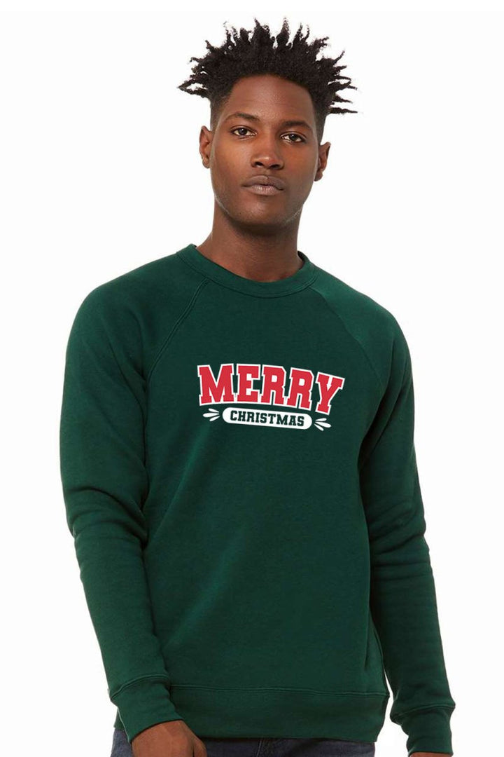 Merry Christmas 3 Unisex Sponge Fleece Raglan Crewneck Sweatshirt - Shepherds Shelf