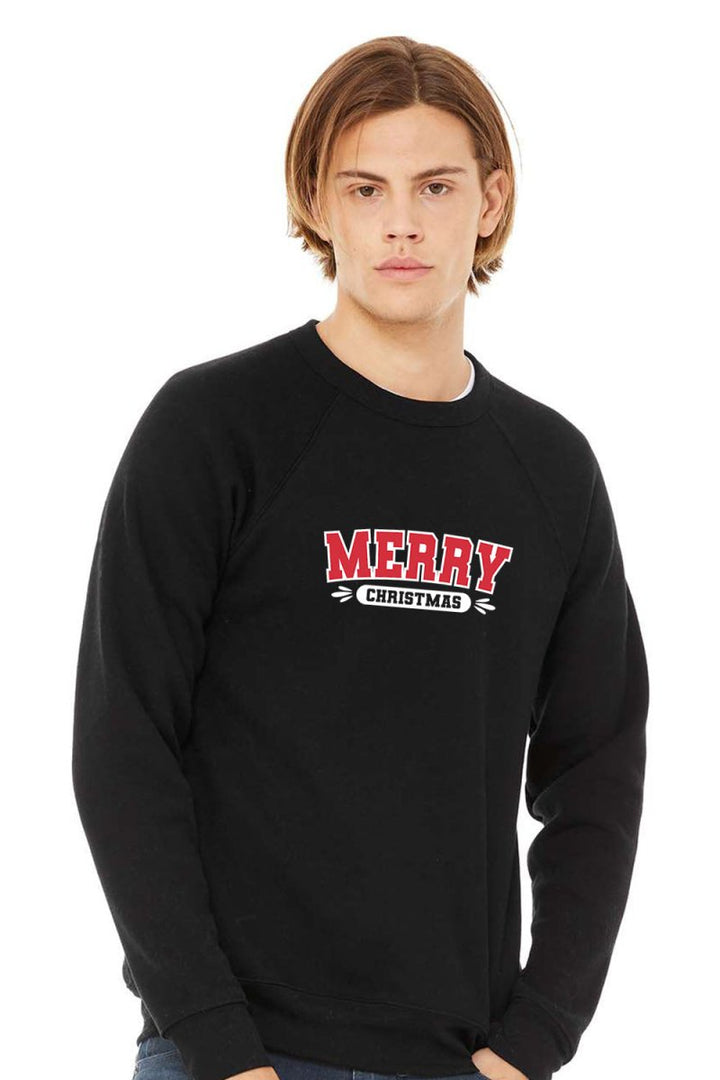 Merry Christmas 3 Unisex Sponge Fleece Raglan Crewneck Sweatshirt - Shepherds Shelf