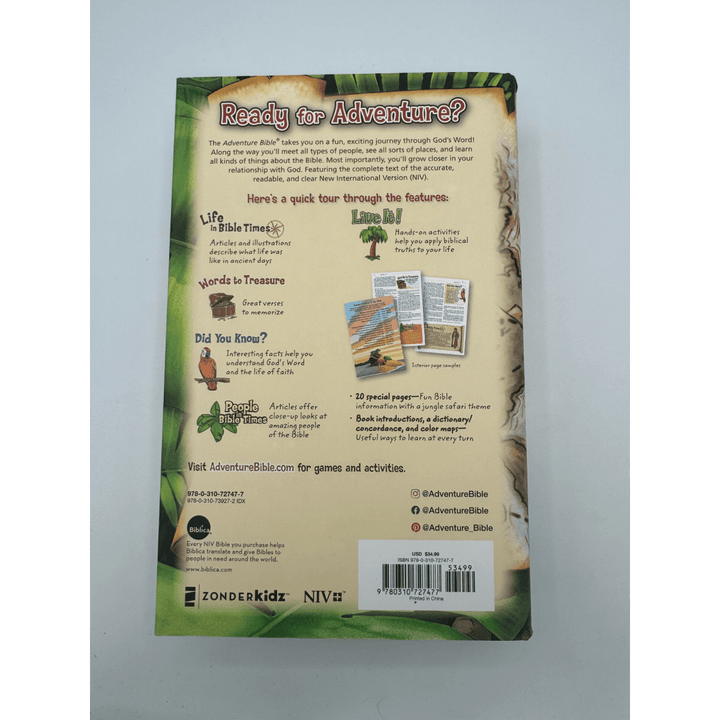 NIV Adventure kids bible, color printed - Shepherds Shelf