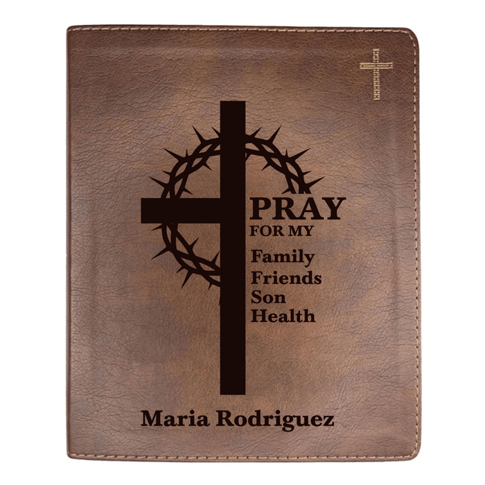 NIV Brown Standard Size Journaling Holy Bible Medium Print | Crown of Thorns
