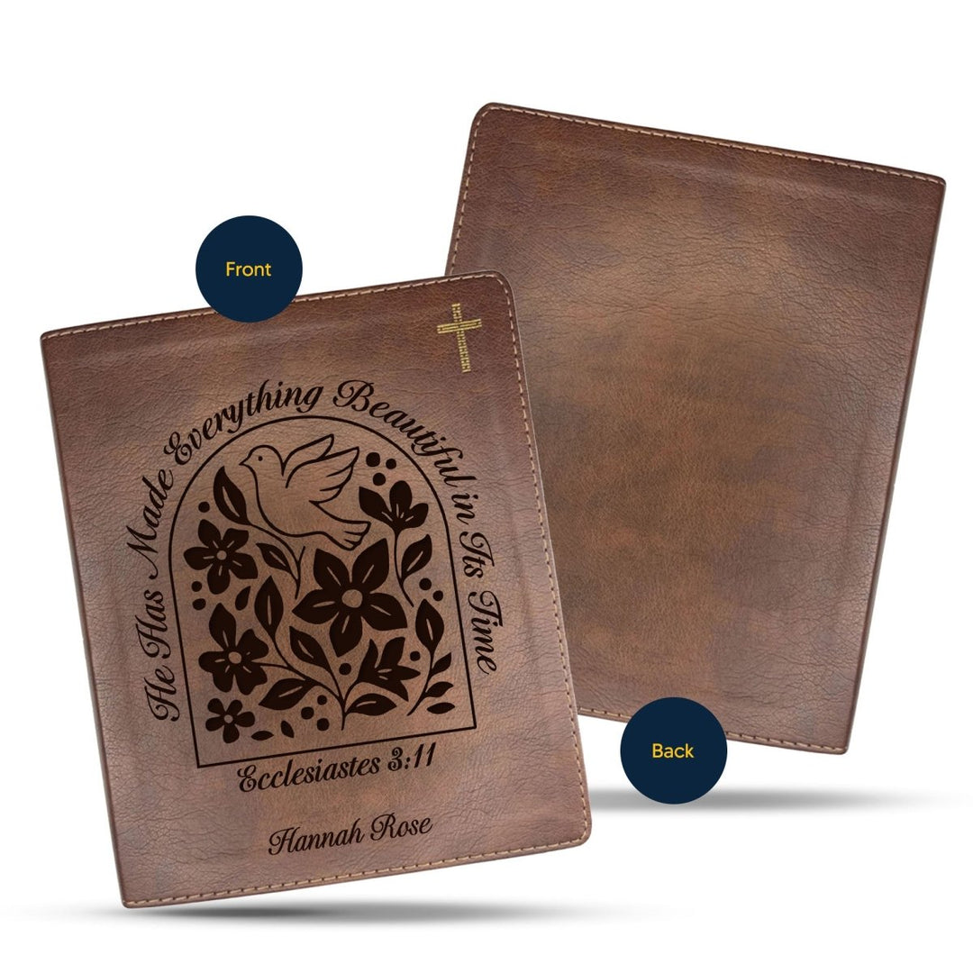 NIV Brown Standard Size Journaling Holy Bible Medium Print | Ecclesiastes 3:11 - Shepherds Shelf