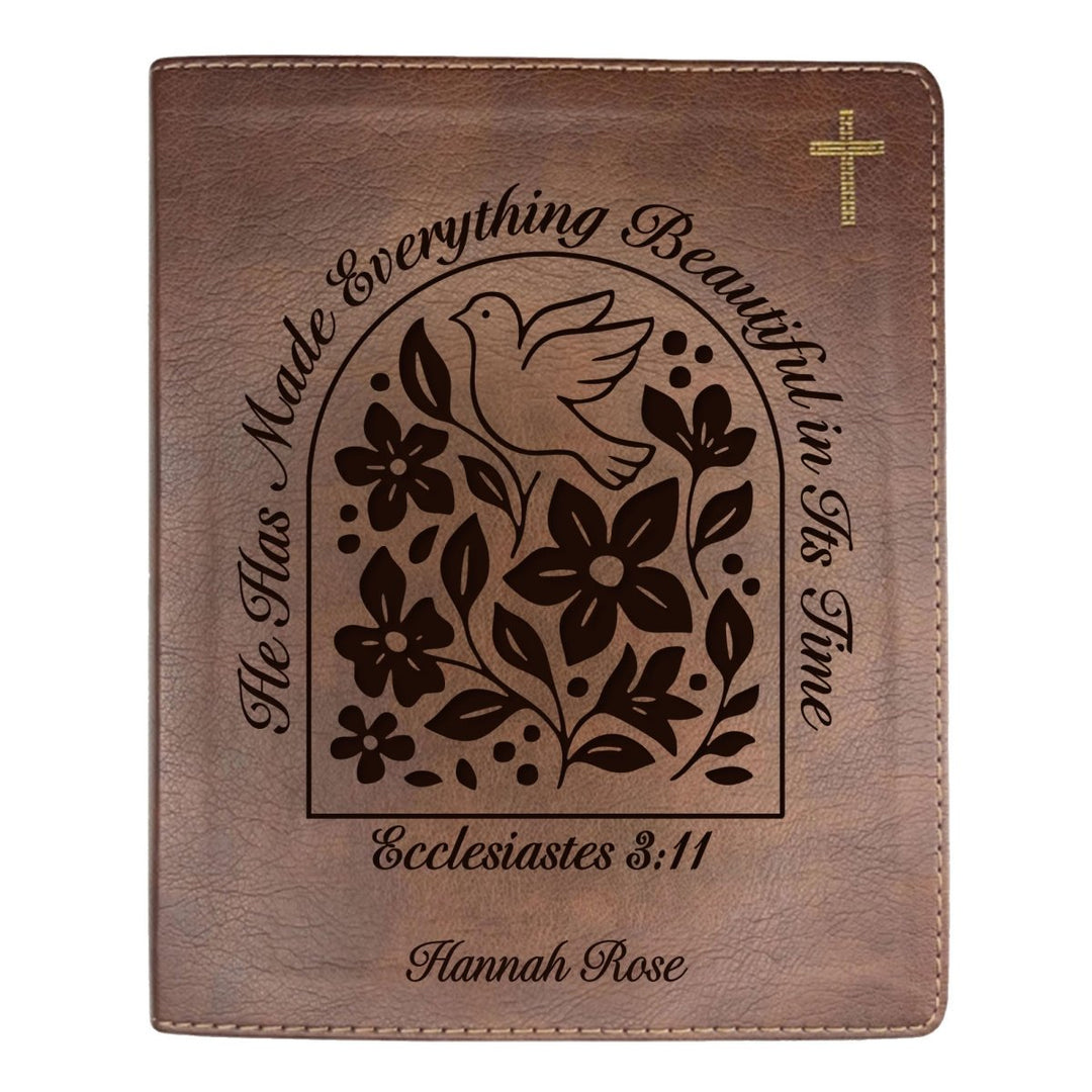 NIV Brown Standard Size Journaling Holy Bible Medium Print | Ecclesiastes 3:11 - Shepherds Shelf