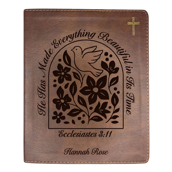 NIV Brown Standard Size Journaling Holy Bible Medium Print | Ecclesiastes 3:11