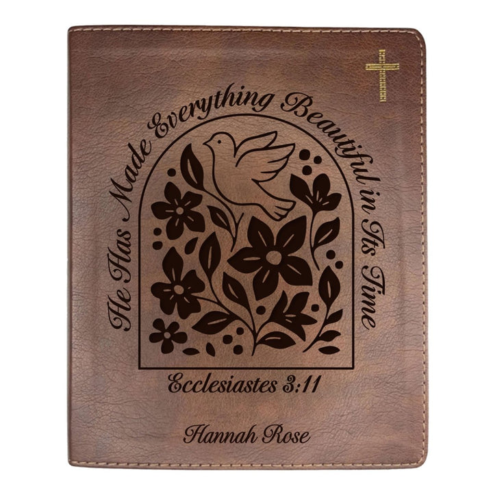 NIV Brown Standard Size Journaling Holy Bible Medium Print | Ecclesiastes 3:11 - Shepherds Shelf