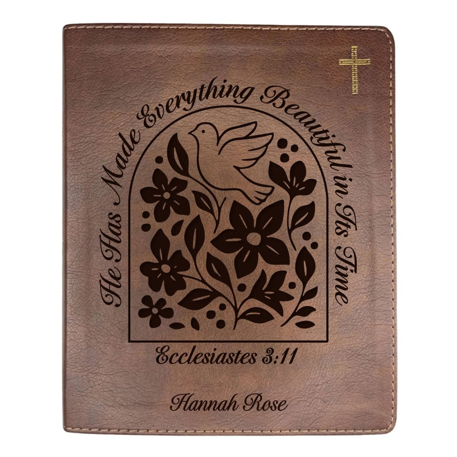 NIV Brown Standard Size Journaling Holy Bible Medium Print | Ecclesiastes 3:11 - Shepherds Shelf