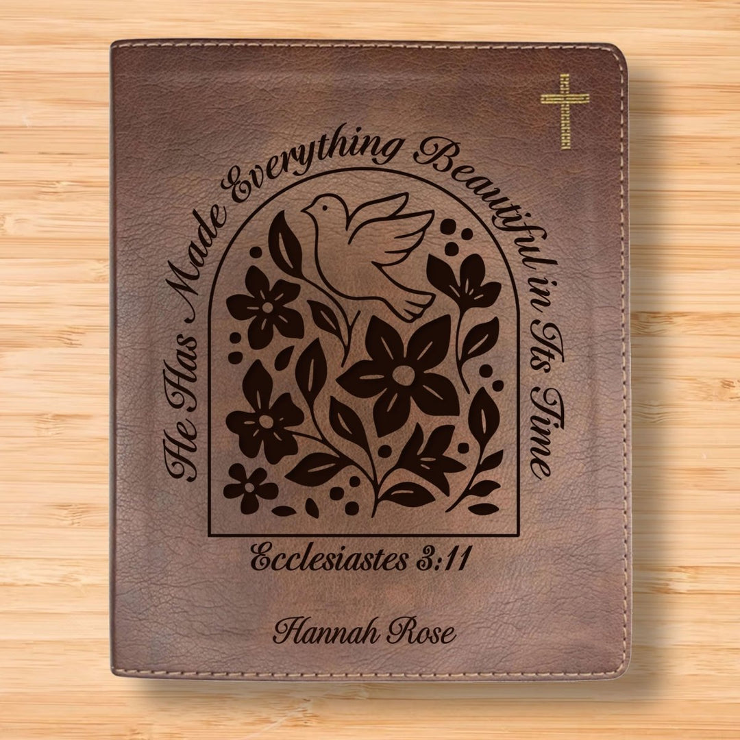 NIV Brown Standard Size Journaling Holy Bible Medium Print | Ecclesiastes 3:11 - Shepherds Shelf