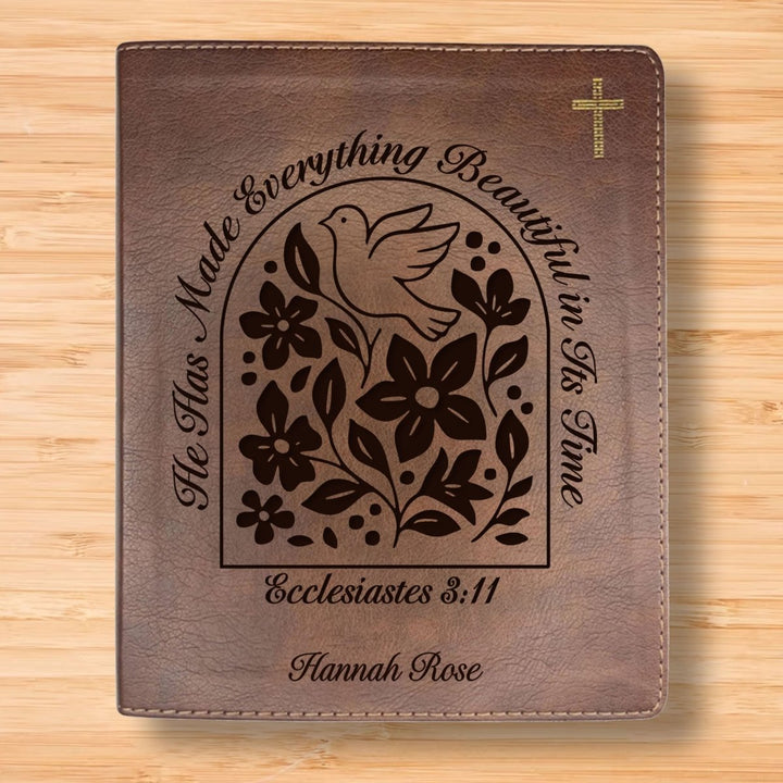 NIV Brown Standard Size Journaling Holy Bible Medium Print | Ecclesiastes 3:11 - Shepherds Shelf