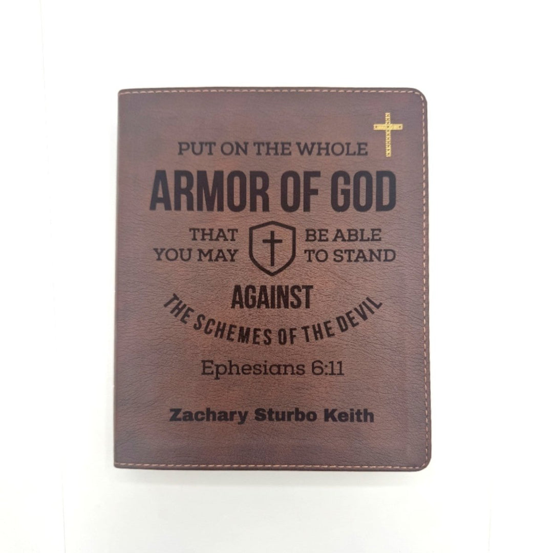 NIV Brown Standard Size Journaling Holy Bible Medium Print | Ephesians 6:11 - Shepherds Shelf