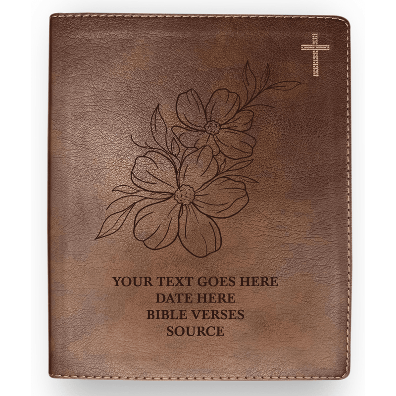 NIV Brown Standard Size Journaling Holy Bible Medium Print | Floral Collection 1