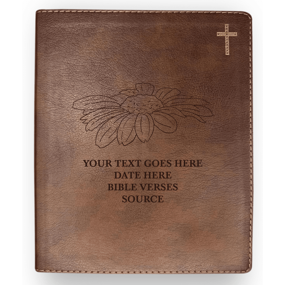 NIV Brown Standard Size Journaling Holy Bible Medium Print | Floral Collection 1 - Shepherds Shelf