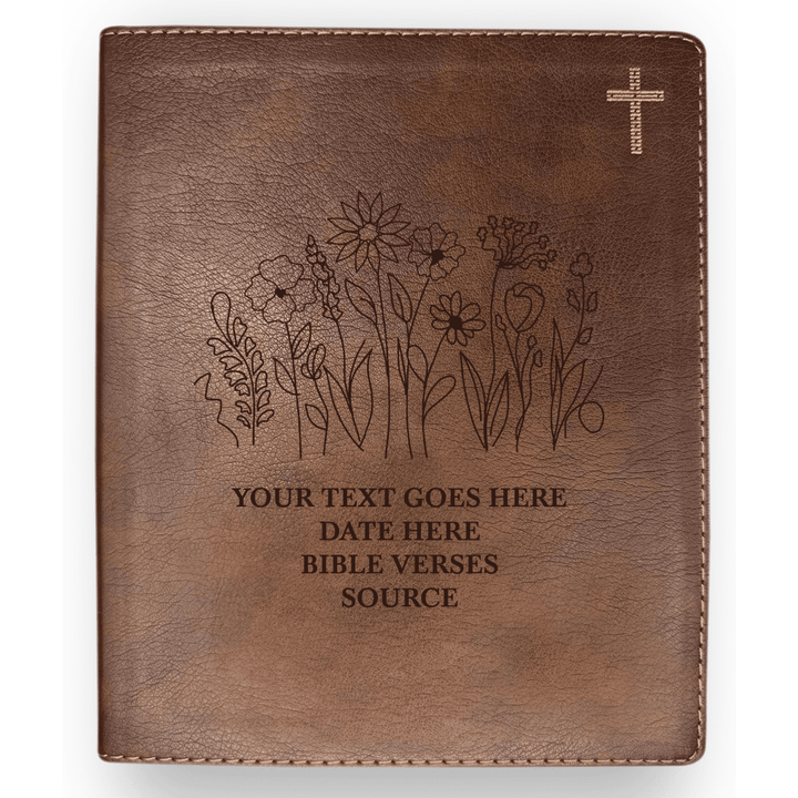 NIV Brown Standard Size Journaling Holy Bible Medium Print | Floral Collection 1 - Shepherds Shelf