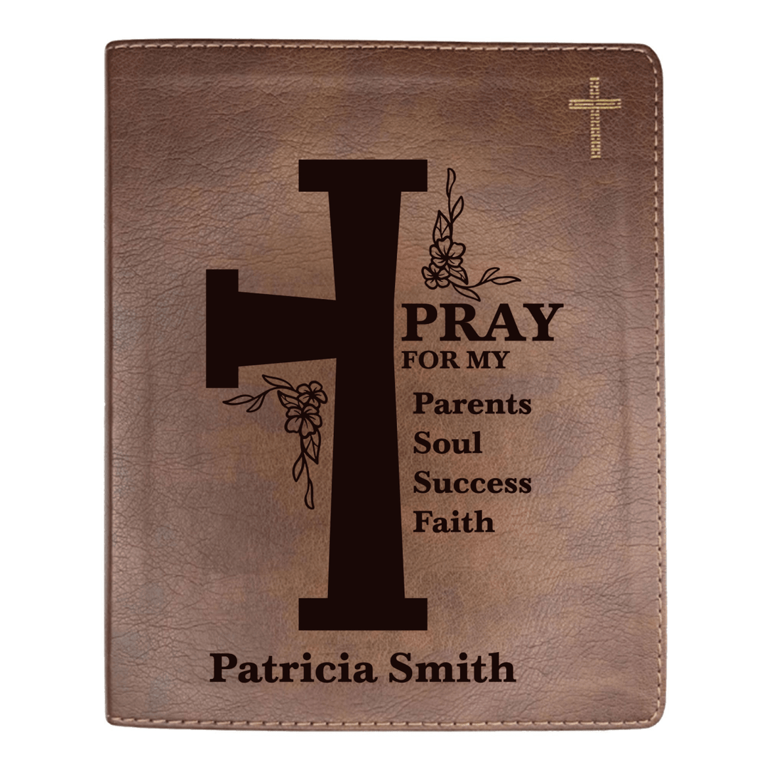 NIV Brown Standard Size Journaling Holy Bible Medium Print | Floral Cross - Shepherds Shelf