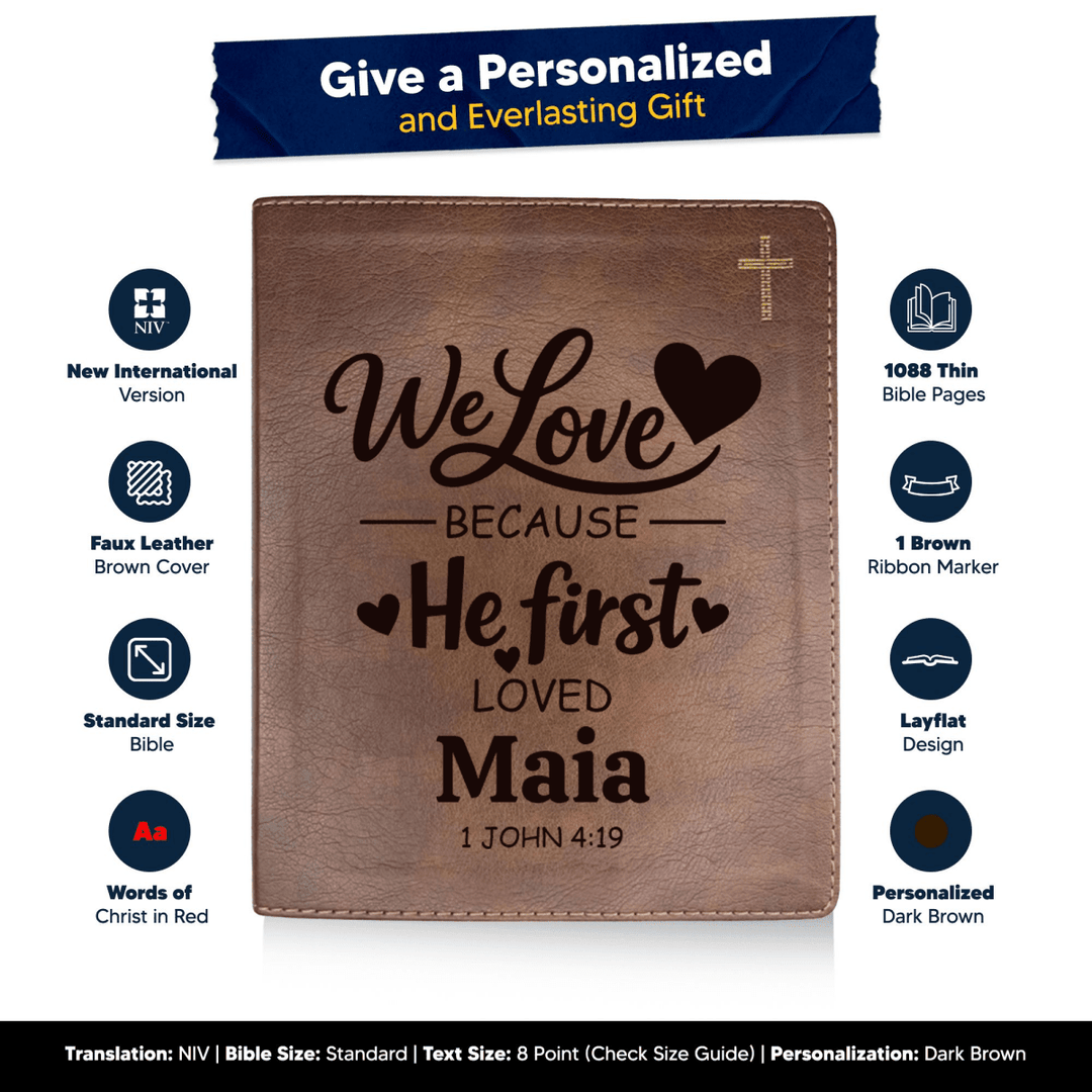 NIV Brown Standard Size Journaling Holy Bible Medium Print | For The Cross Collection 2 - Shepherds Shelf