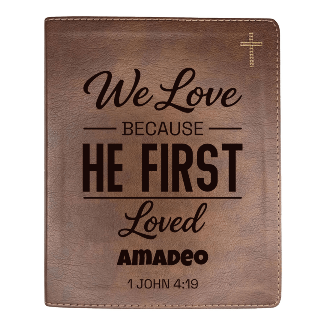 NIV Brown Standard Size Journaling Holy Bible Medium Print | Live - in - scripture Within 1 John 4:19 - Shepherds Shelf