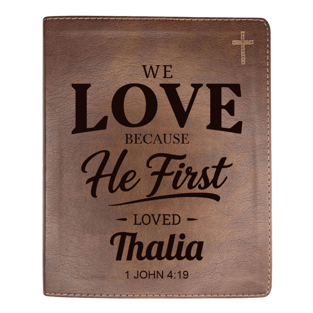 NIV Brown Standard Size Journaling Holy Bible Medium Print | Live - in - scripture Within 1 John 4:19 - Shepherds Shelf