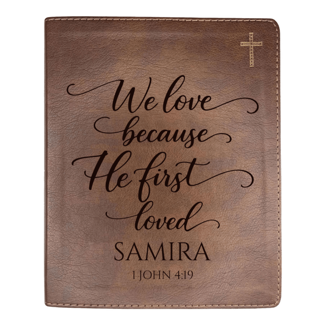 NIV Brown Standard Size Journaling Holy Bible Medium Print | Live - in - scripture Within 1 John 4:19 - Shepherds Shelf
