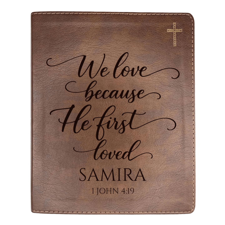 NIV Brown Standard Size Journaling Holy Bible Medium Print | Live - in - scripture Within 1 John 4:19 - Shepherds Shelf