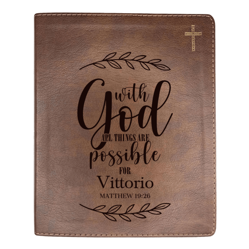 NIV Brown Standard Size Journaling Holy Bible Medium Print | Live-in-scripture Within Matthew 19:26