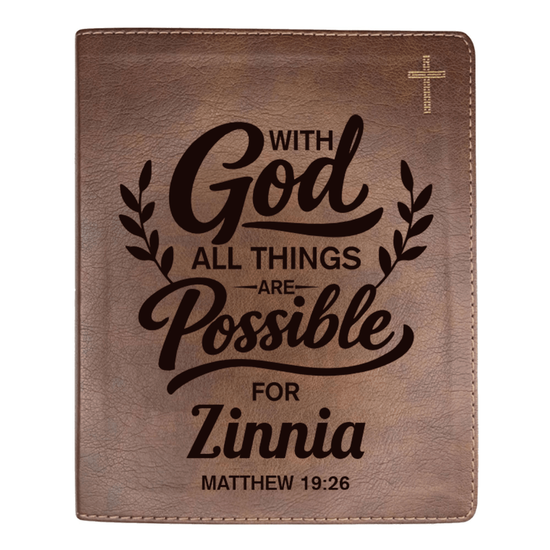 NIV Brown Standard Size Journaling Holy Bible Medium Print | Live - in - scripture Within Matthew 19:26 - Shepherds Shelf