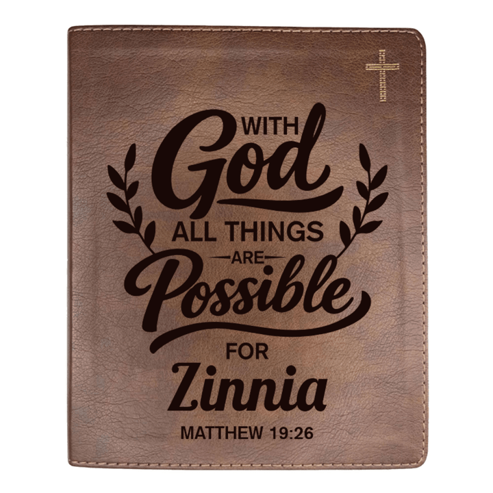 NIV Brown Standard Size Journaling Holy Bible Medium Print | Live - in - scripture Within Matthew 19:26 - Shepherds Shelf