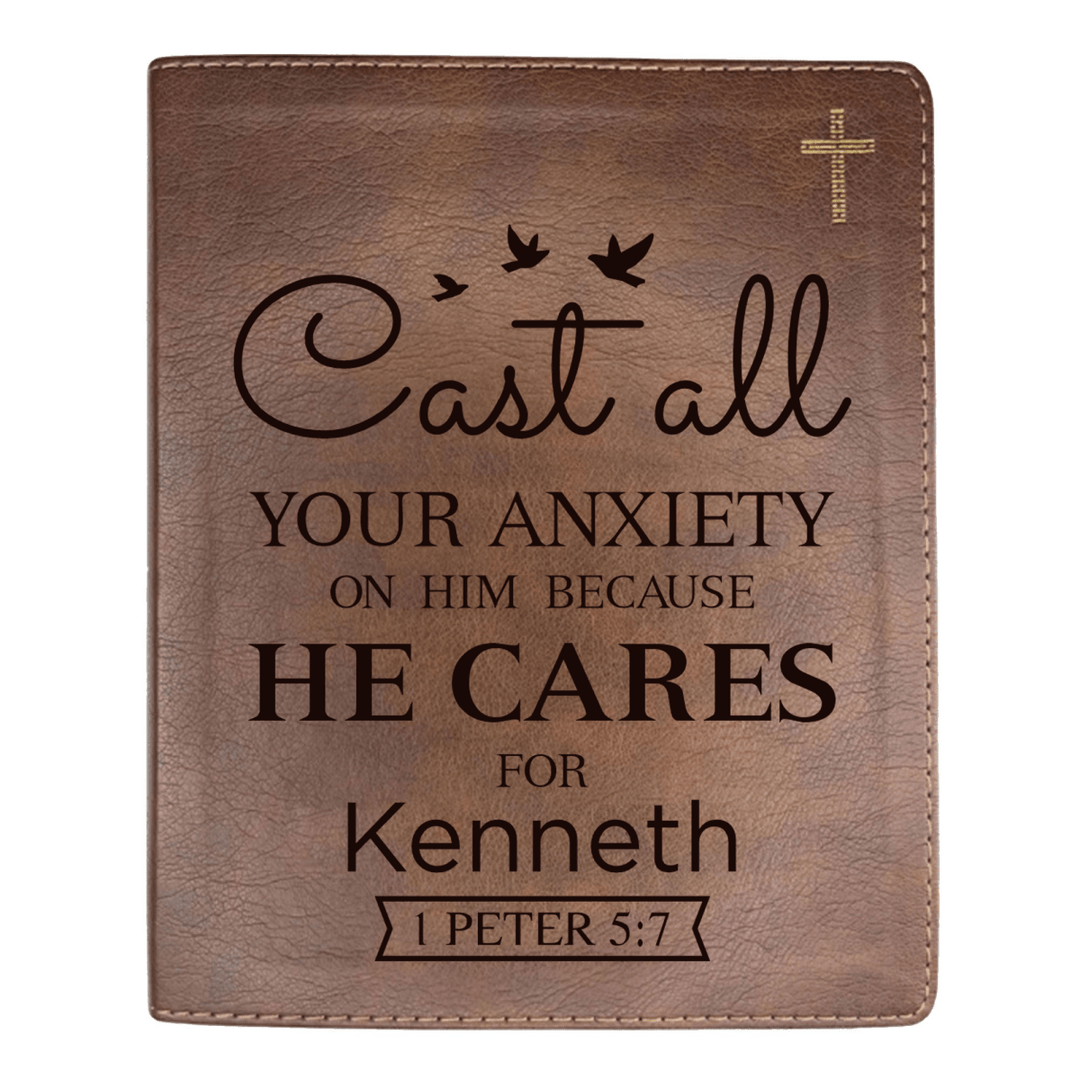 NIV Brown Standard Size Journaling Holy Bible Medium Print | Live - in - scripture Within Peter 5:7 - Shepherds Shelf