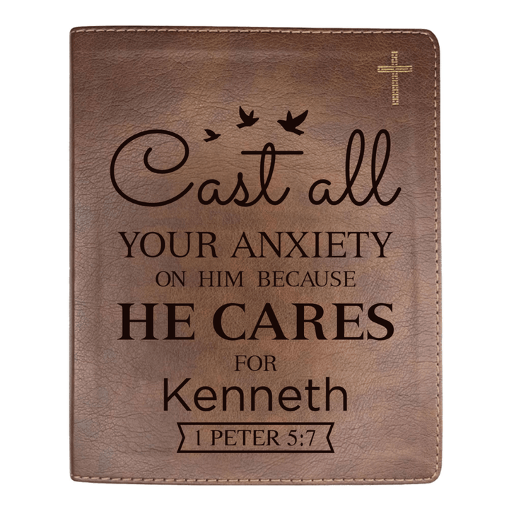 NIV Brown Standard Size Journaling Holy Bible Medium Print | Live - in - scripture Within Peter 5:7 - Shepherds Shelf