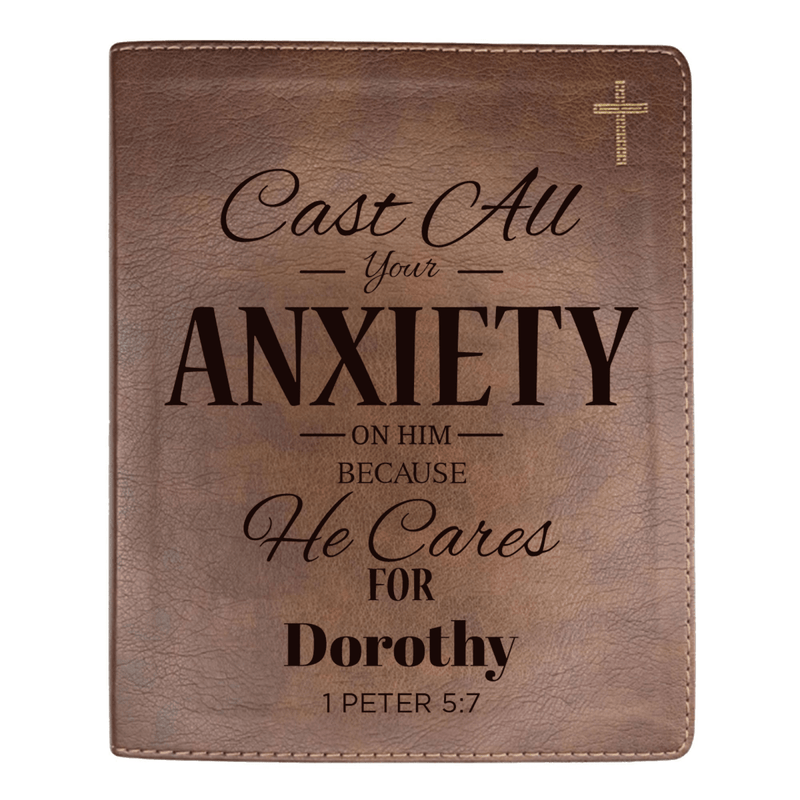 NIV Brown Standard Size Journaling Holy Bible Medium Print | Live-in-scripture Within Peter 5:7