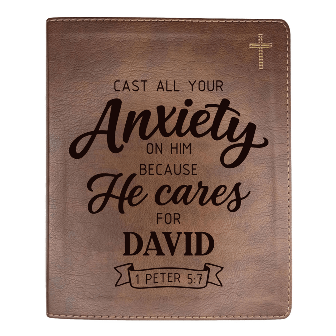 NIV Brown Standard Size Journaling Holy Bible Medium Print | Live - in - scripture Within Peter 5:7 - Shepherds Shelf