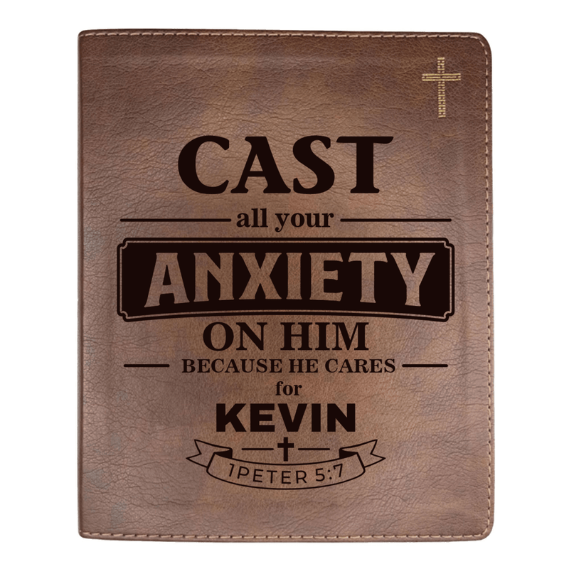 NIV Brown Standard Size Journaling Holy Bible Medium Print | Live-in-scripture Within Peter 5:7