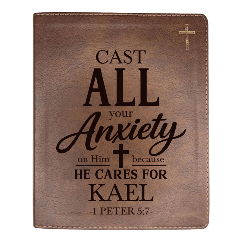 NIV Brown Standard Size Journaling Holy Bible Medium Print | Live-in-scripture Within Peter 5:7