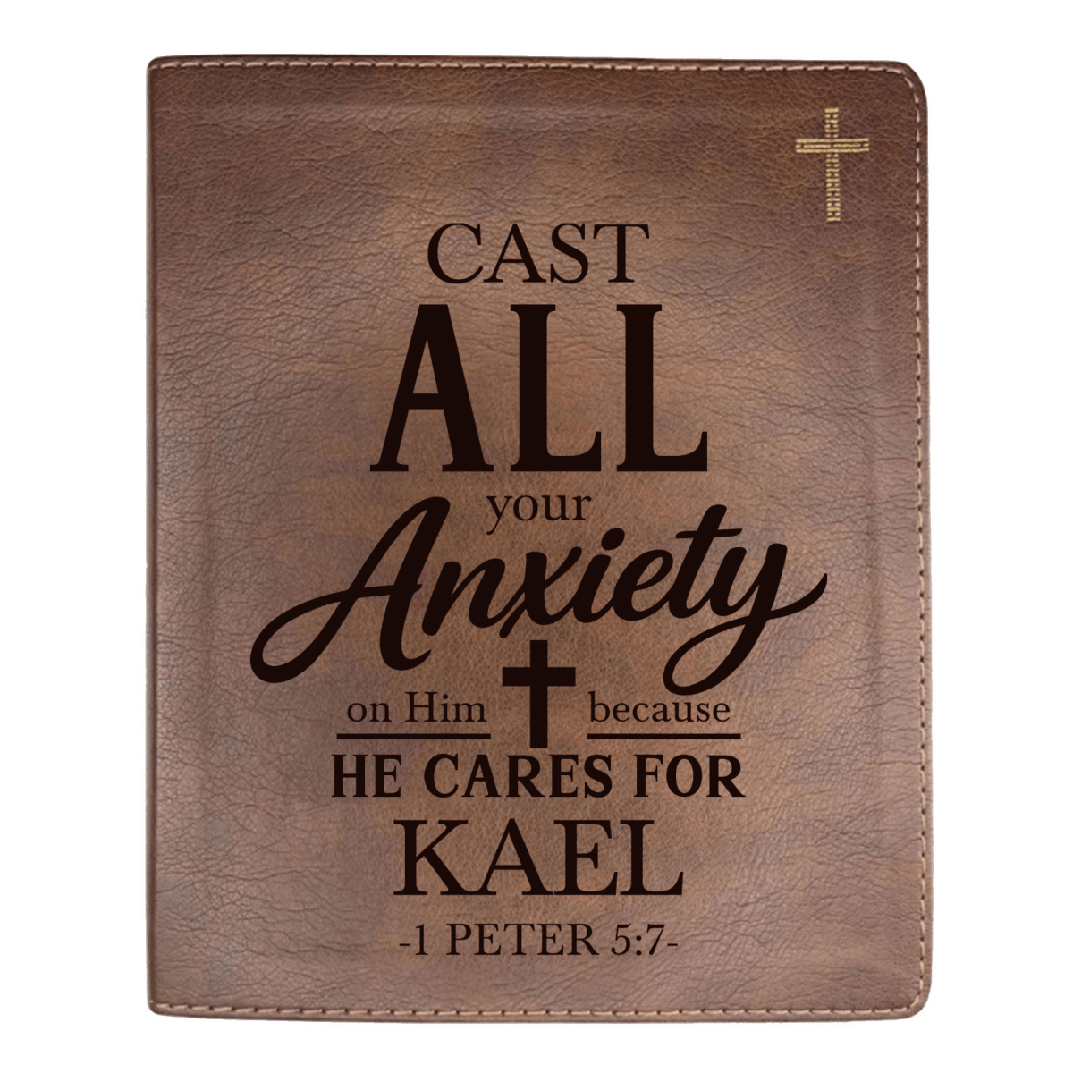 NIV Brown Standard Size Journaling Holy Bible Medium Print | Live-in-scripture Within 1 Peter 5:7