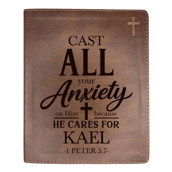 NIV Brown Standard Size Journaling Holy Bible Medium Print | Live-in-scripture Within 1 Peter 5:7