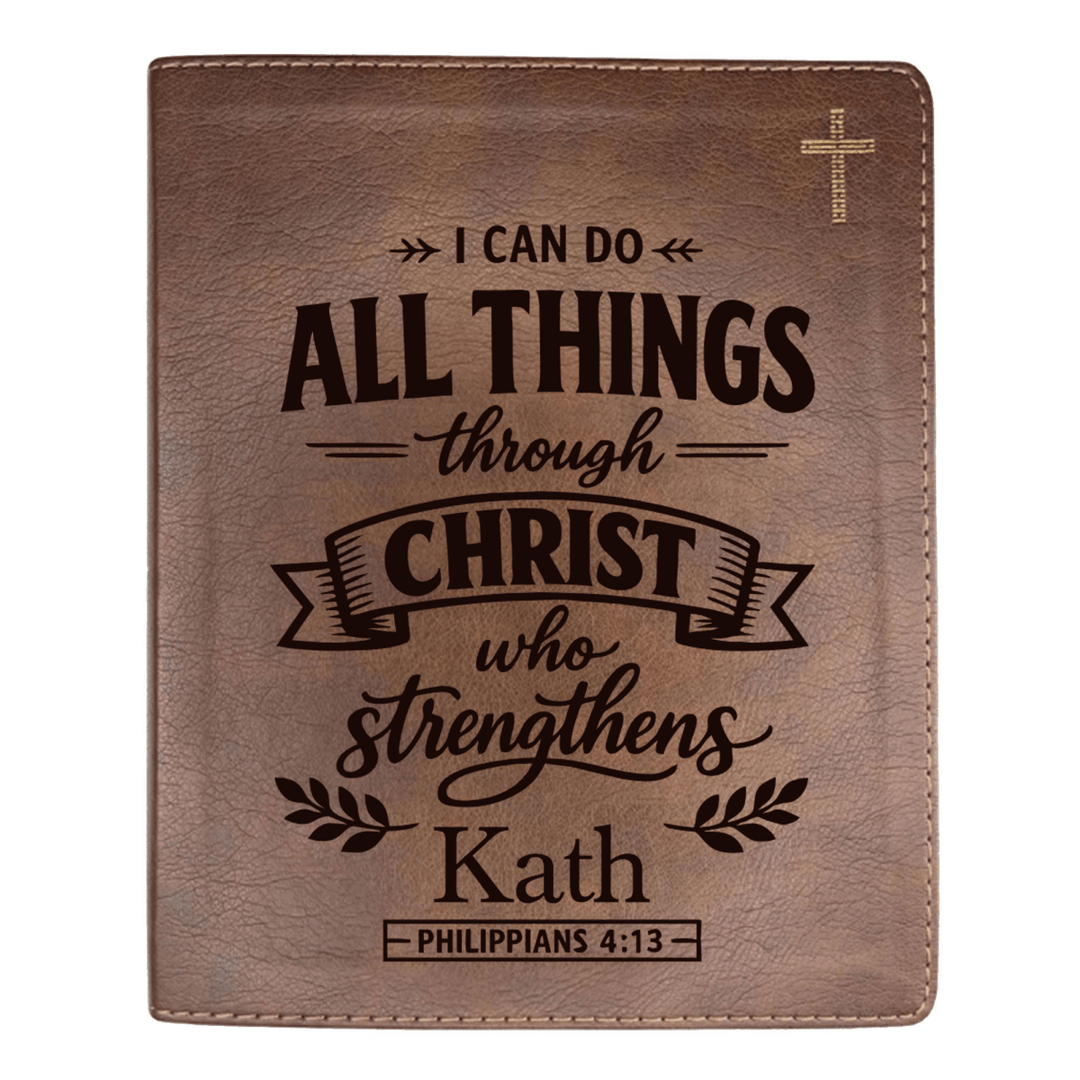 NIV Brown Standard Size Journaling Holy Bible Medium Print | Live - in - scripture Within Philippians 4:13 - Shepherds Shelf