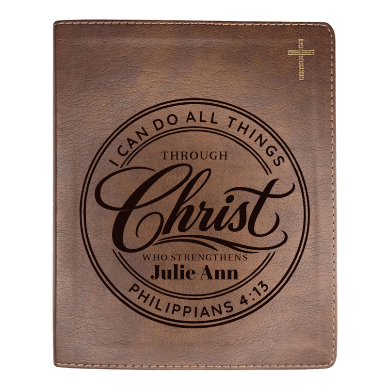 NIV Brown Standard Size Journaling Holy Bible Medium Print | Live-in-scripture Within Philippians 4:13