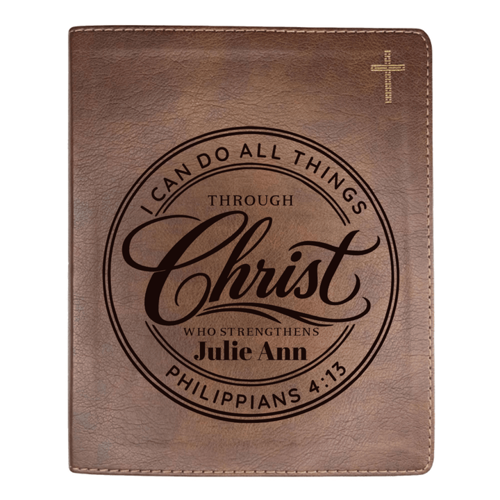 NIV Brown Standard Size Journaling Holy Bible Medium Print | Live - in - scripture Within Philippians 4:13 - Shepherds Shelf