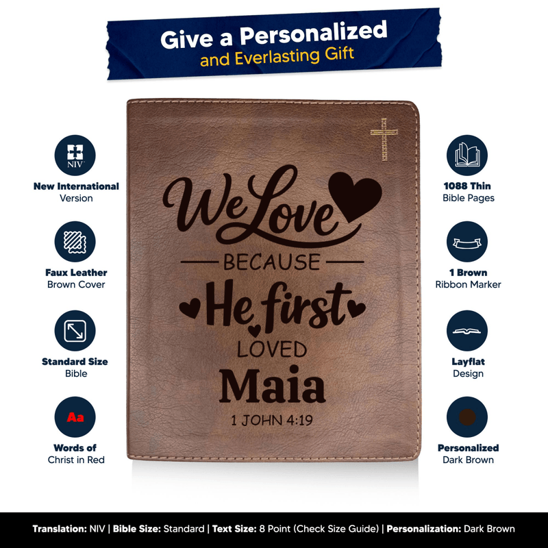 NIV Brown Standard Size Journaling Holy Bible Medium Print | Live-in-scripture Within Philippians 4:13