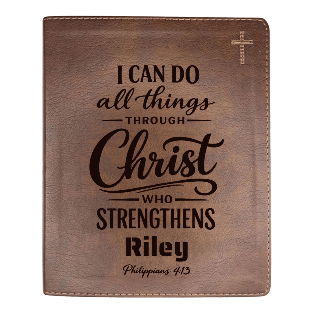 NIV Brown Standard Size Journaling Holy Bible Medium Print | Live - in - scripture Within Philippians 4:13 - Shepherds Shelf