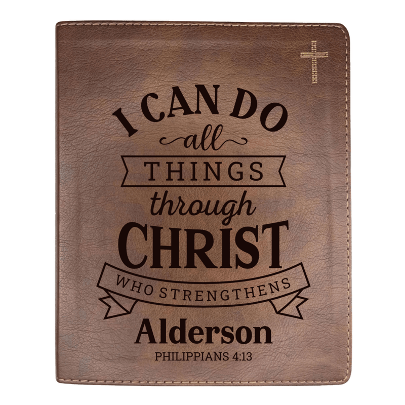 NIV Brown Standard Size Journaling Holy Bible Medium Print | Live-in-scripture Within Philippians 4:13