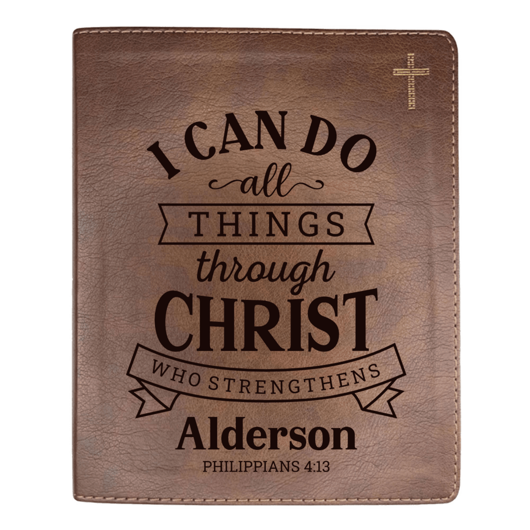 NIV Brown Standard Size Journaling Holy Bible Medium Print | Live - in - scripture Within Philippians 4:13 - Shepherds Shelf