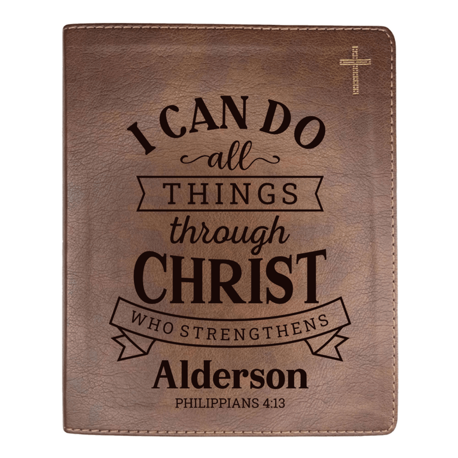 NIV Brown Standard Size Journaling Holy Bible Medium Print | Live - in - scripture Within Philippians 4:13 - Shepherds Shelf