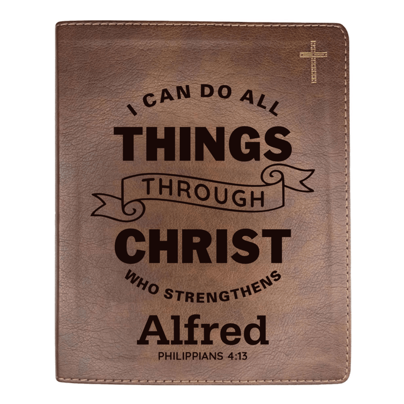 NIV Brown Standard Size Journaling Holy Bible Medium Print | Live-in-scripture Within Philippians 4:13