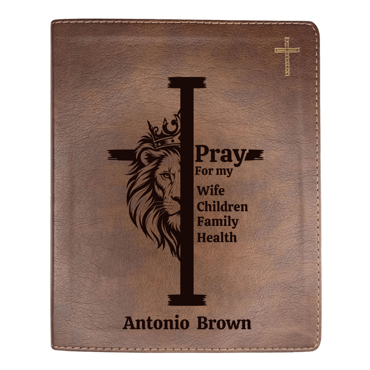 NIV Brown Standard Size Journaling Holy Bible Medium Print | Regal Lion Cross - Shepherds Shelf