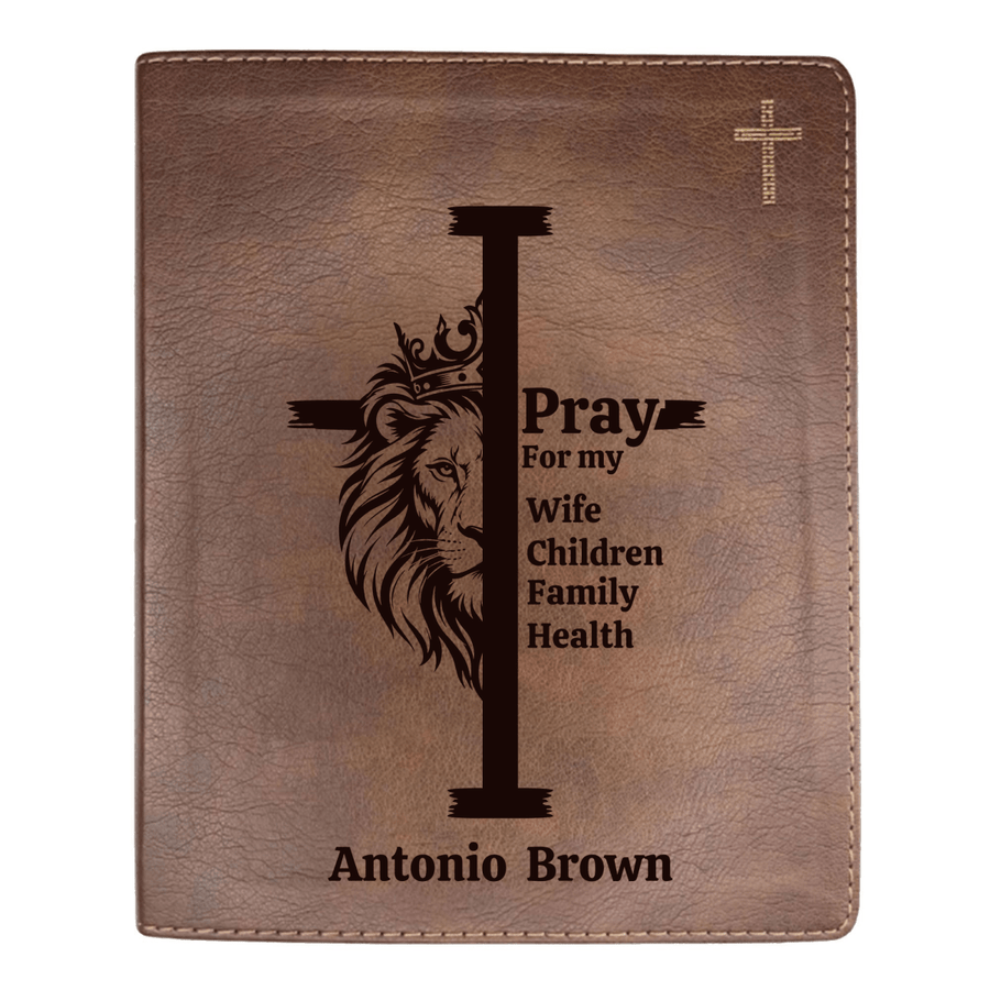 NIV Brown Standard Size Journaling Holy Bible Medium Print | Regal Lion Cross - Shepherds Shelf