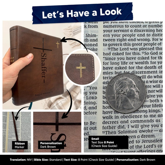 NIV Brown Standard Size Journaling Holy Bible Medium Print | USA - Shepherds Shelf