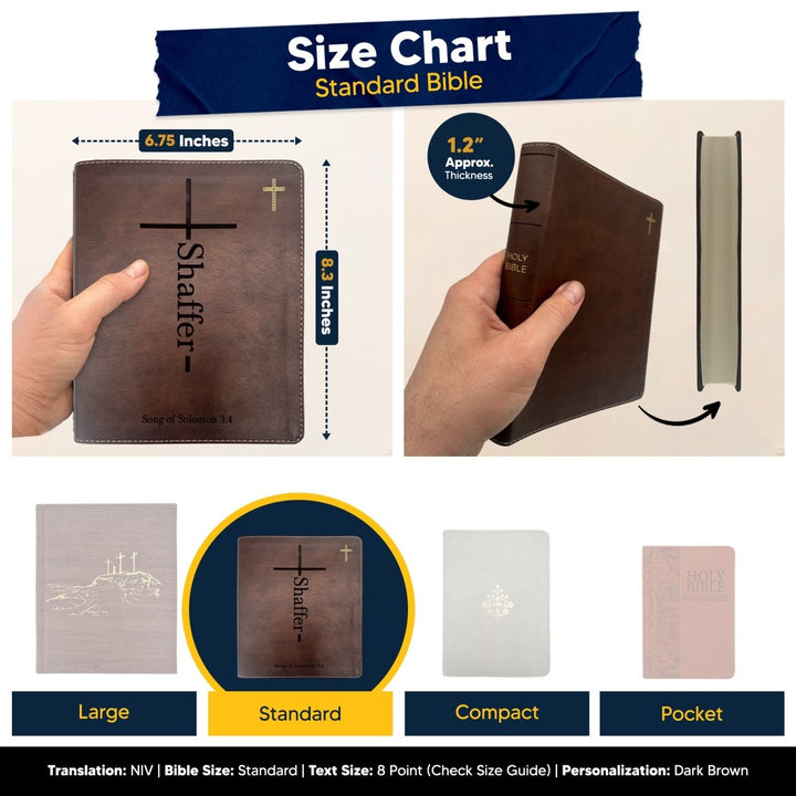 NIV Brown Standard Size Journaling Holy Bible Medium Print | USA - Shepherds Shelf
