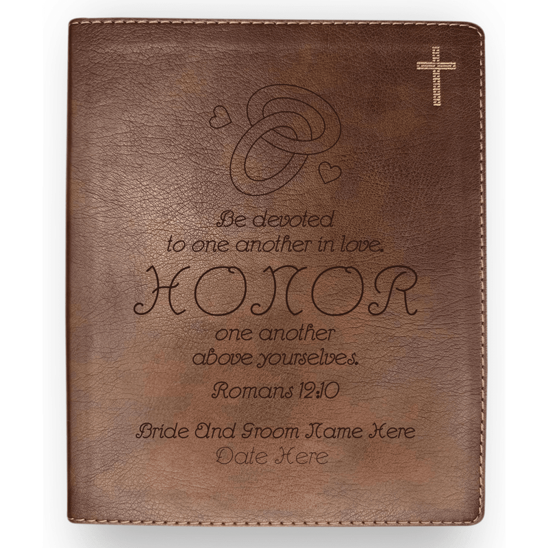 NIV Brown Standard Size Journaling Holy Bible Medium Print | Wedding Collection
