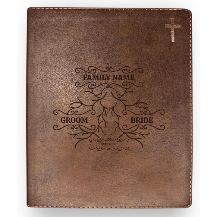 NIV Brown Standard Size Journaling Holy Bible Medium Print | Wedding Collection - Shepherds Shelf